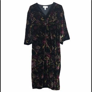 Oscar de la renta floral velvet robe/ house dress